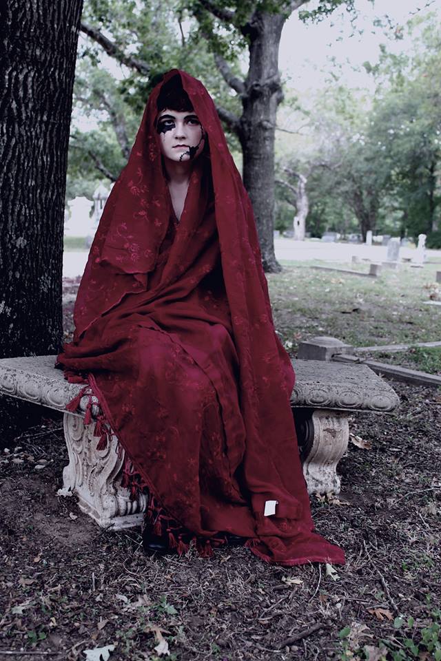 Female model photo shoot of Issie X in Bosqueville Texas cemetery