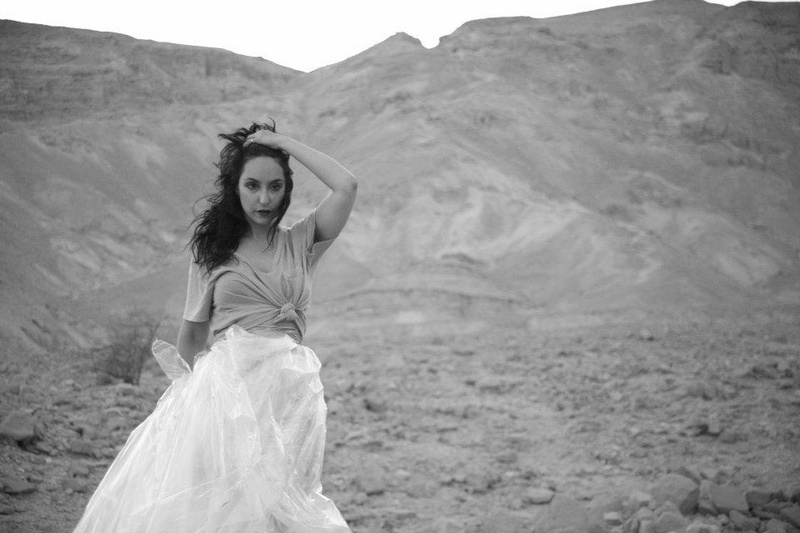 Female model photo shoot of Xenia Nobl in Arava desert, Israel