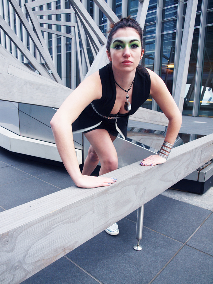 Female model photo shoot of Chloe Phipps in Canary Wharf