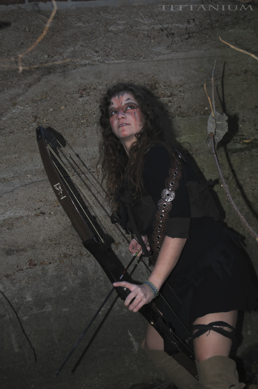 Female model photo shoot of foxydaisy in Post Apocalyptic Nowhere