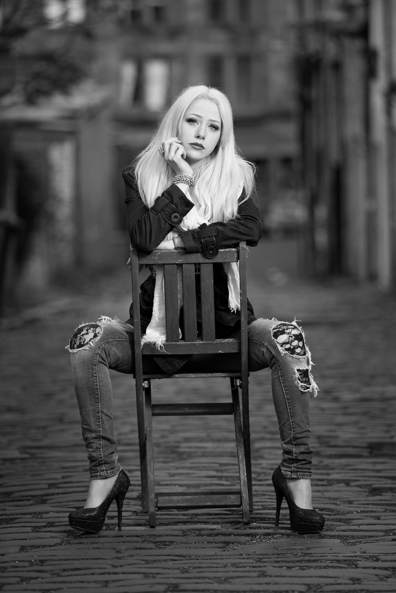 Female model photo shoot of PlatinumModel by sommervillephoto in Glasgow City Center