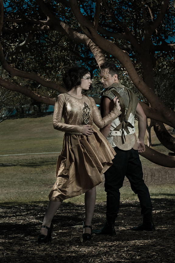 Female and Male model photo shoot of Soot-ii Hothersall and Lucas Glover by Manuel Correia in Sydney, makeup by Sylwia Lukosz