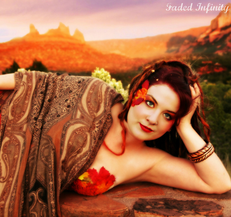 Female model photo shoot of Faded Infinity in Sedona Arizona