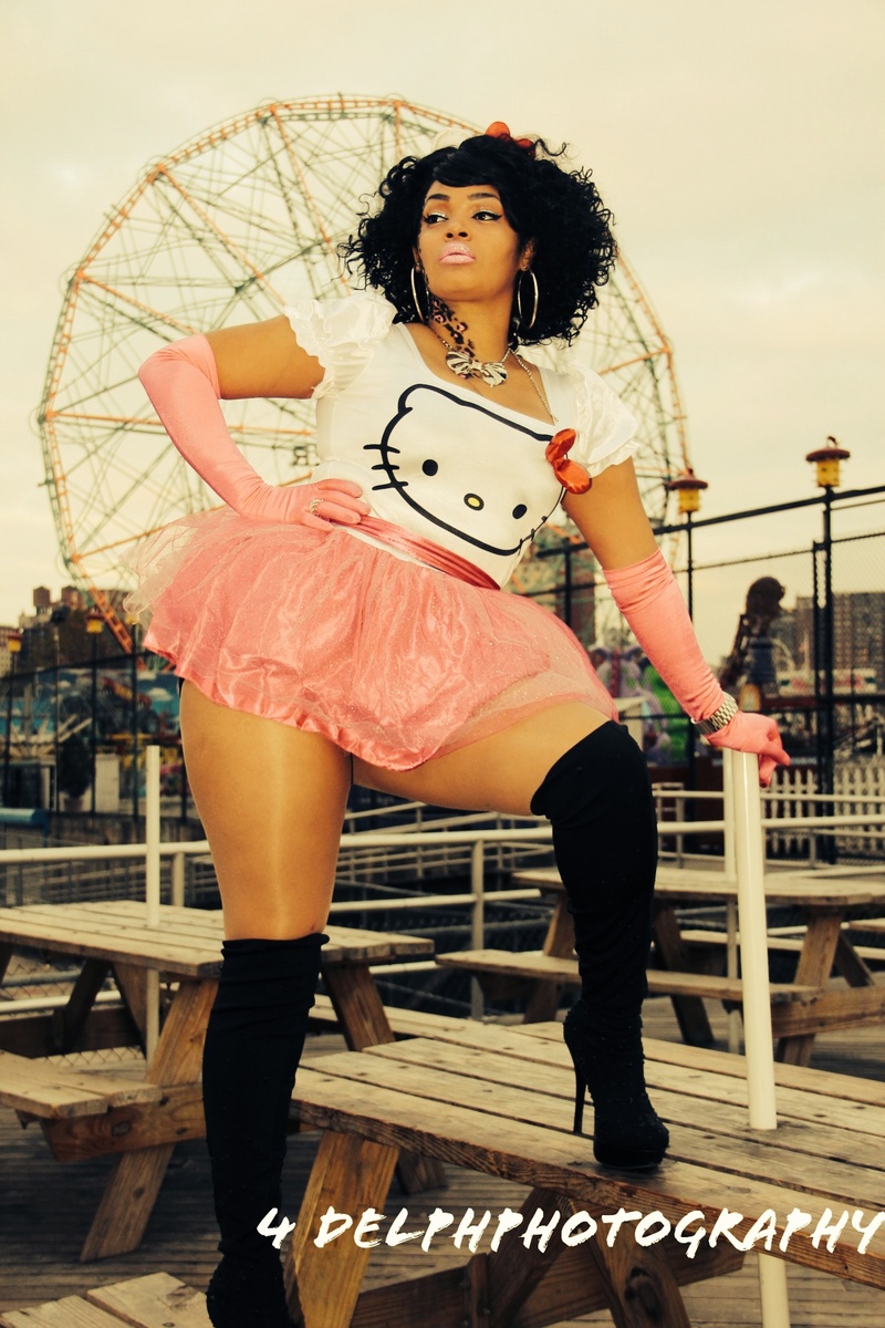 Female model photo shoot of sophia amada in coney island brooklyn