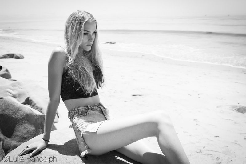 Female model photo shoot of Jenny Mila Johnson in Butterfly beach, CA