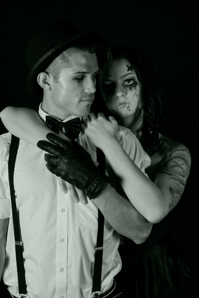 Male and Female model photo shoot of Photographs by Jerry and Kayleina-Fenette in Studio