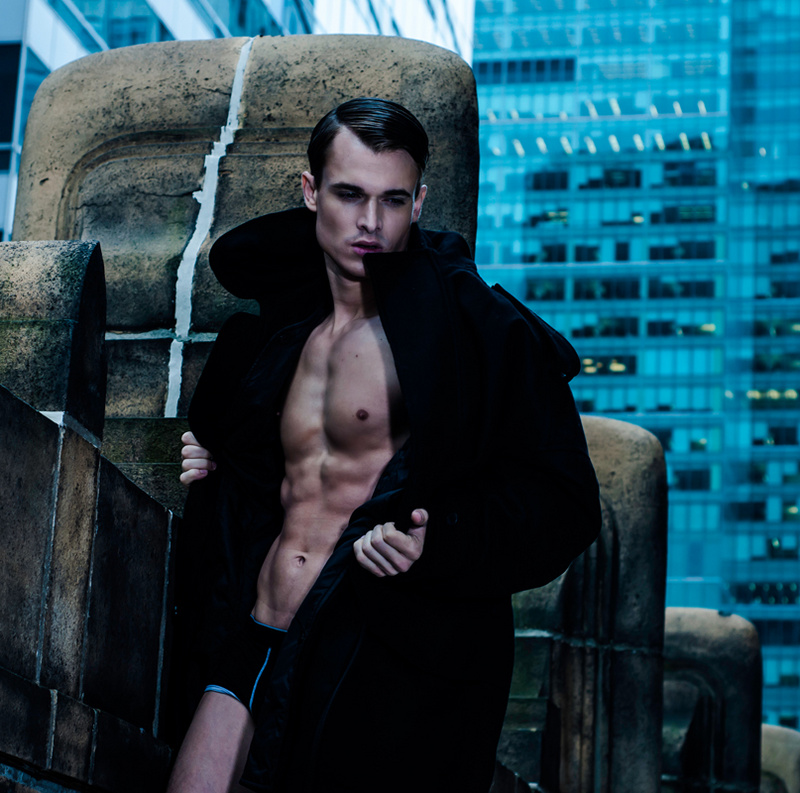 Male model photo shoot of John Fredrickson in Times Square, NYC