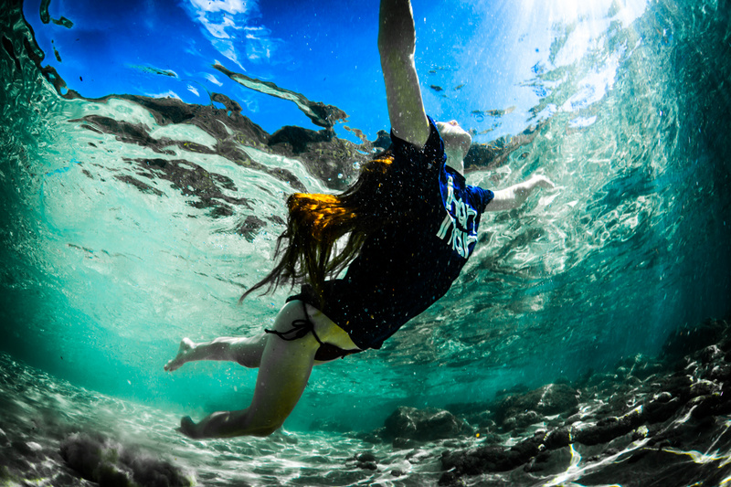 Male model photo shoot of McKane Underwater Photo in Ke'e Beach Kauai