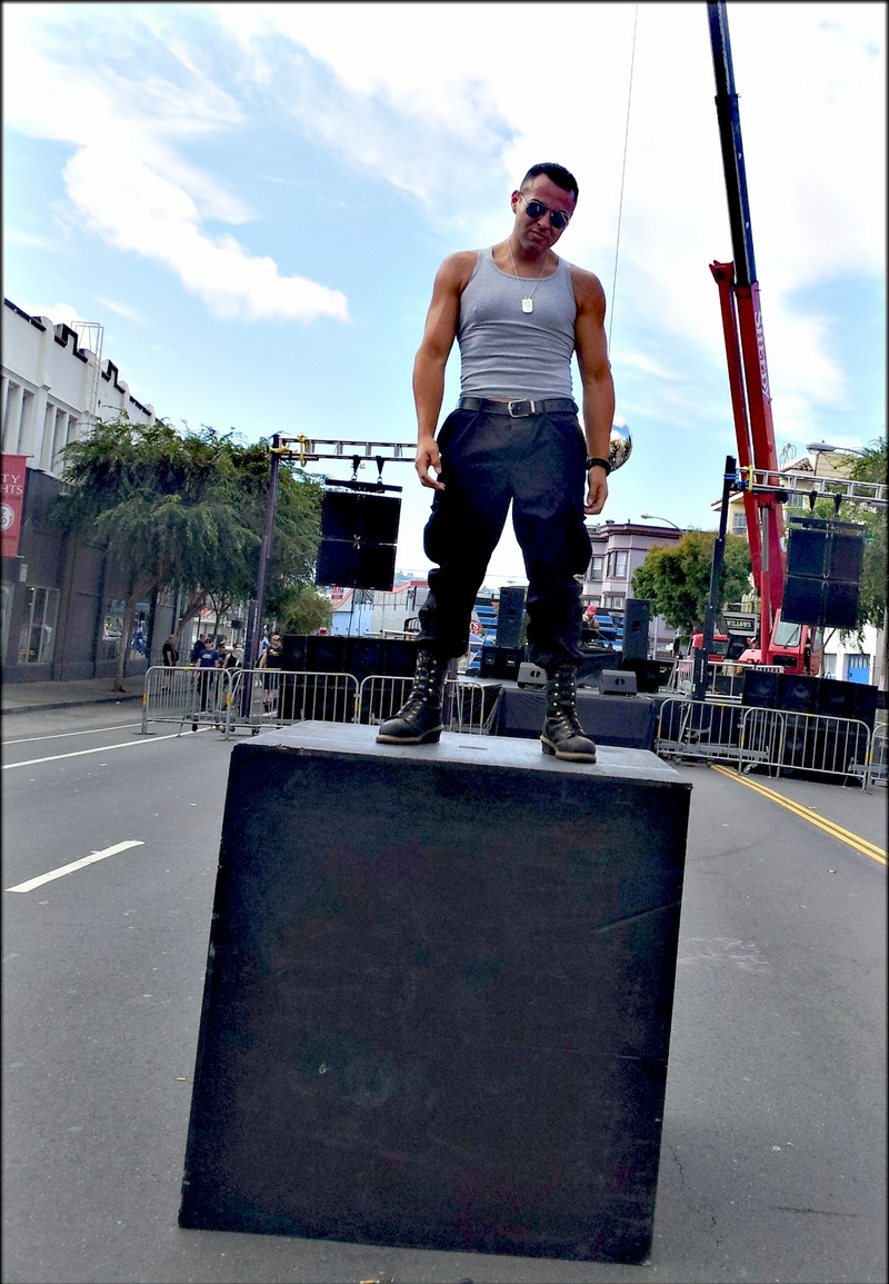 Male model photo shoot of Dante Hercules in Folsom Street Fair, San Francisco, CA