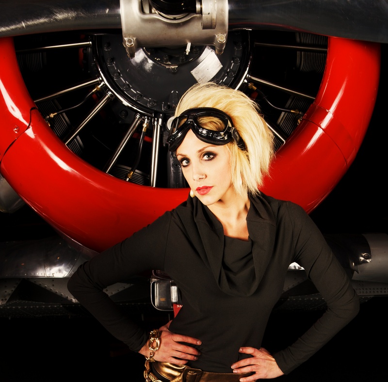 Female model photo shoot of TeslaFashionStylist and Ash E Amon by MA Photography in Pearson's Air Field - Vancouver, WA