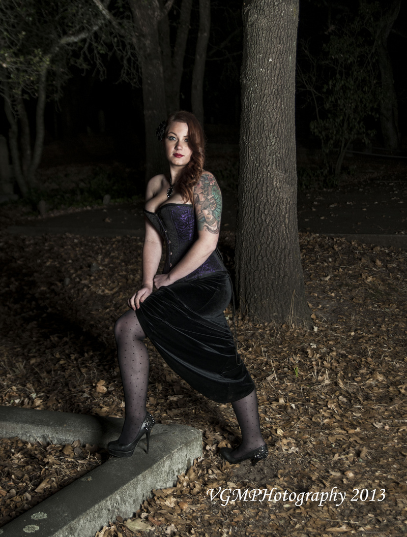 Male and Female model photo shoot of VGMPhotography and Miss Rosie Revolver  in Santa Rosa Rural Cemetery