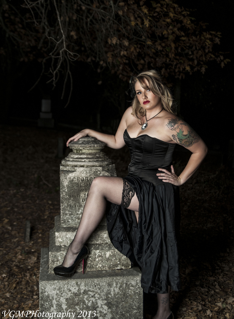 Male and Female model photo shoot of VGMPhotography and Betty Bombshell  in Santa Rosa Rural Cemetery