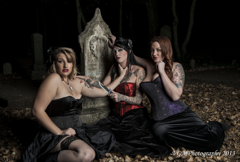 Male and Female model photo shoot of VGMPhotography, Betty Bombshell , Miss Rosie Revolver  and Foxy Lady Luck in Santa Rosa Rural Cemetery
