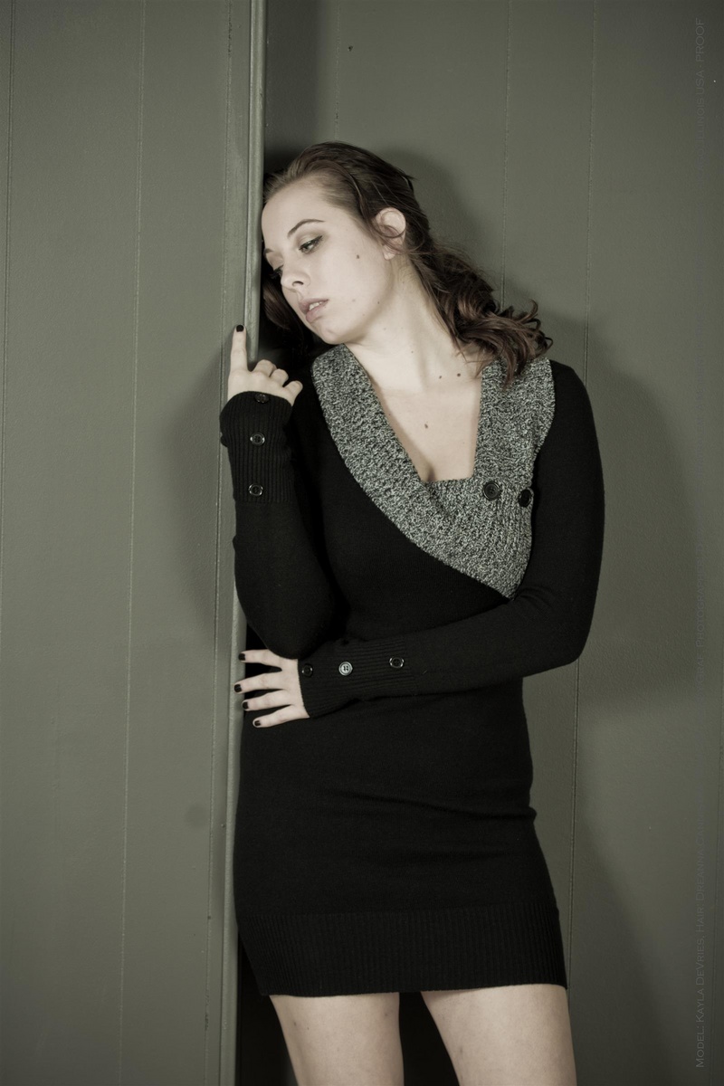 Female model photo shoot of Kayla DeVries in Shooting Star Studios, St. Charles, IL.