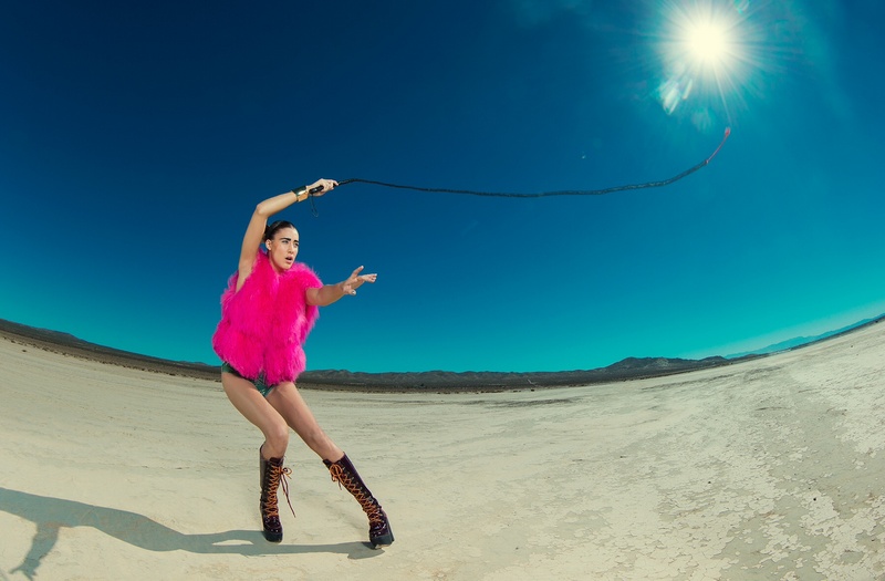 Female model photo shoot of Ervina Topalli in El Mirage Dry Lake