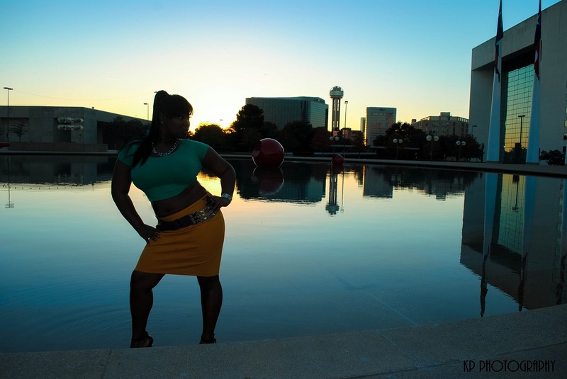 Female model photo shoot of KP PHOTOGRAPHY in Downtown Dallas, City Hall