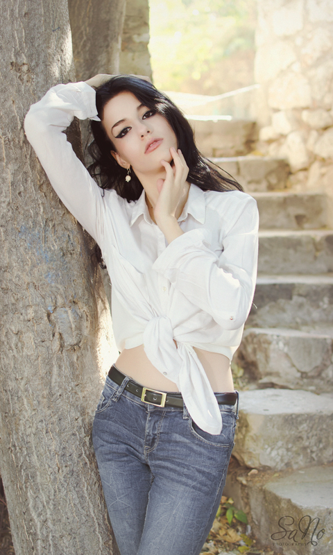 Female model photo shoot of SarahNomoto Photography and Maya Rafir by SarahNomoto Photography in Athens, Greece