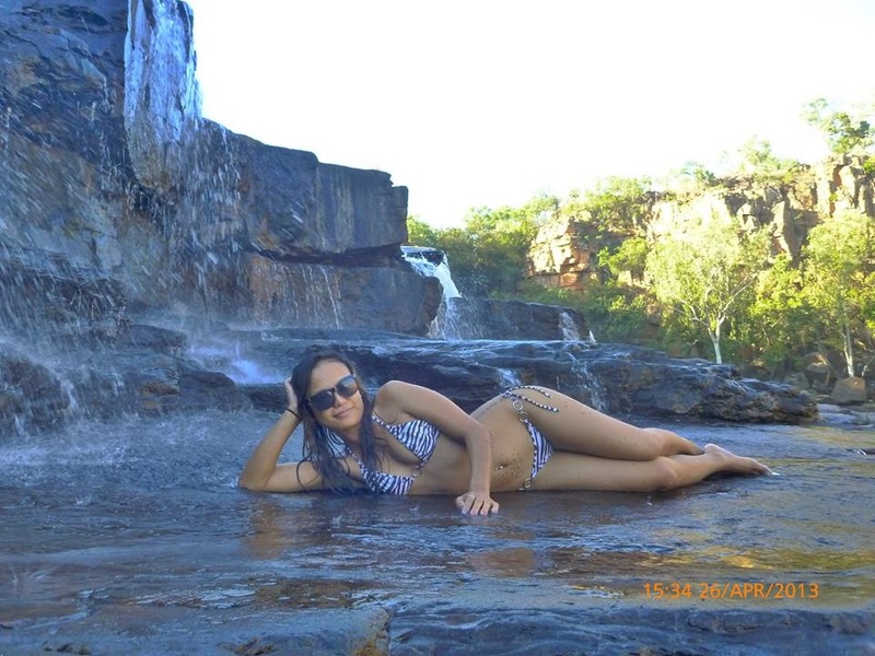 Female model photo shoot of Vilove in Manning Gorge- Gibb River