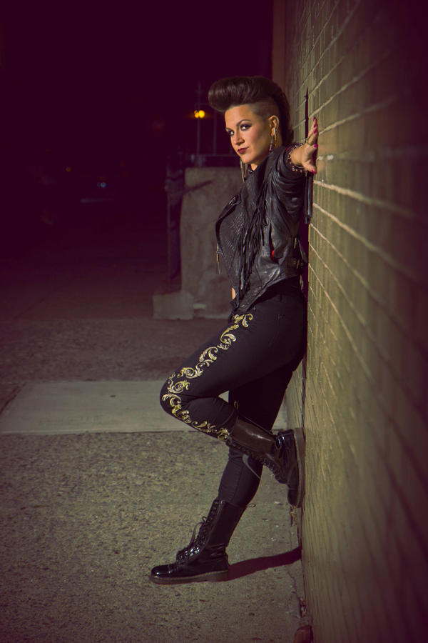 Female model photo shoot of DirtySoufYankee by tgz photos, makeup by Rebekah Ortiz