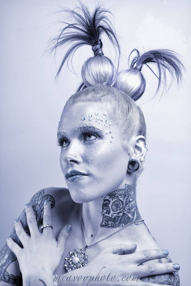 Female model photo shoot of Make Up by Rosemary  and Mel Saint Metal by Foto Flair, hair styled by Savija Ellis