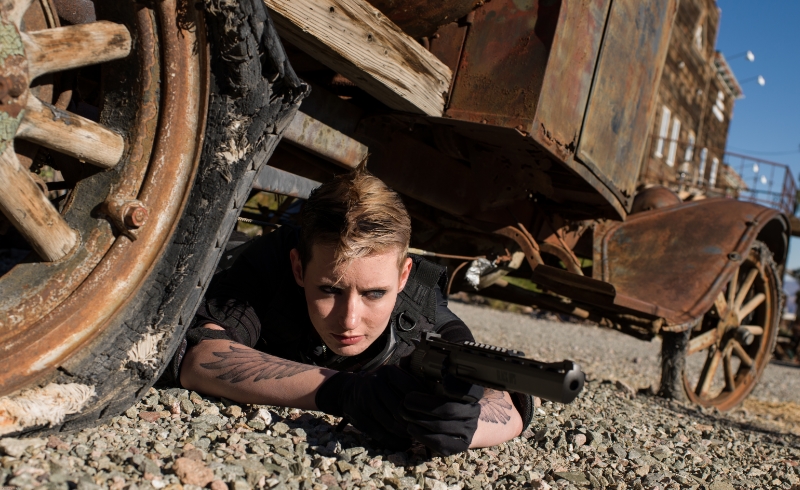 Female model photo shoot of Alias Ventress in Nelson, NV Ghost Town
