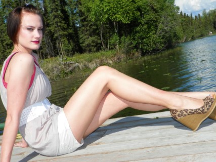 Female model photo shoot of Autumn Goodwin in Brown's Lake, Soldotna, AK