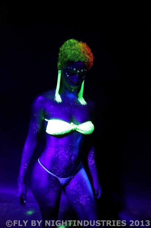 Female model photo shoot of Chris Mina in Dyckman, body painted by FLY BY NIGHT INDUSTRIES