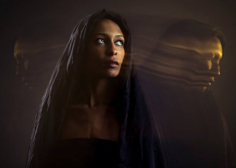 Female model photo shoot of Nadine Matadi in light studios