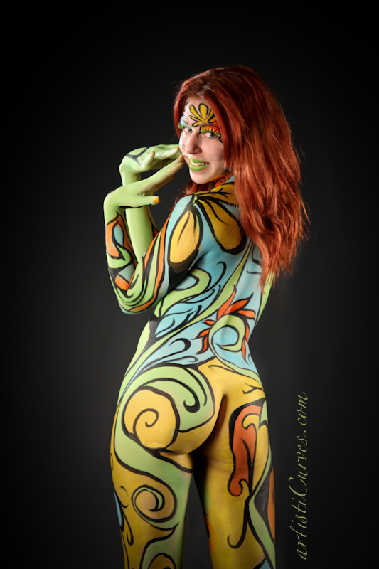 Male and Female model photo shoot of AC Bodypainter, Shelle-chii and Laura Christina by ArtistiCurves  in Hespeler