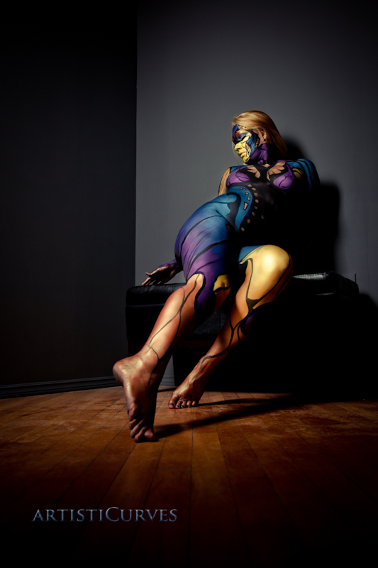 Male and Female model photo shoot of AC Bodypainter and Laura Christina by ArtistiCurves 