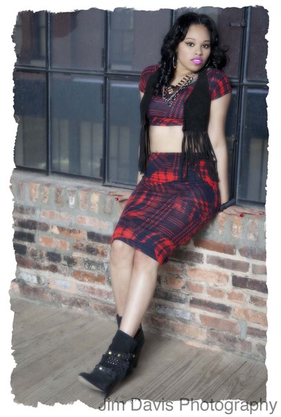 Female model photo shoot of Shay_Riley in Graffiti Warehouse