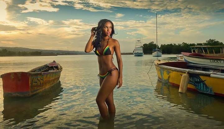 Female model photo shoot of Janay Flowers in James Bond Beach, Jamaica