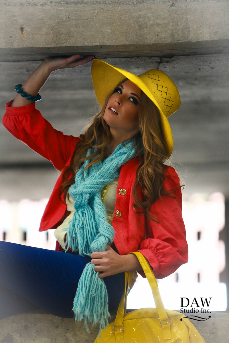 Female model photo shoot of Ashley Ann Whitaker in parking garage downtown lexington ky