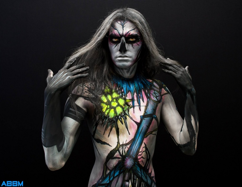 Male model photo shoot of Mx Vaughan, body painted by Art By Brandon McGill