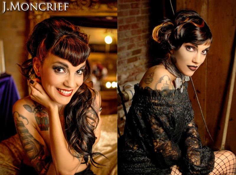 Female model photo shoot of JMoncriefPhotography in Black Veil Dynasty Salon