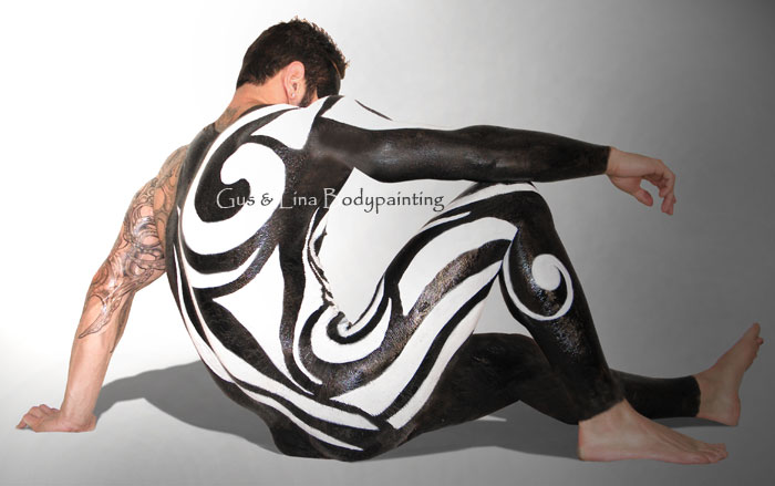 Male model photo shoot of Alex Stilin in Clearwater, Fl, body painted by GUS AND LINA