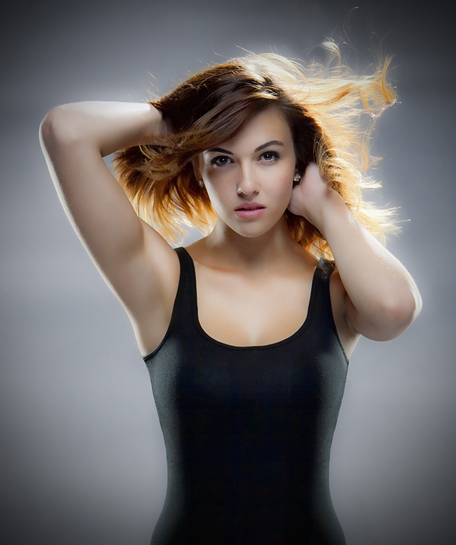 Female model photo shoot of Jillian A Lopez in Butte College Studio