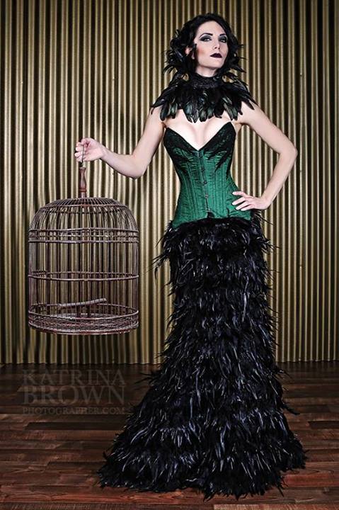 Female model photo shoot of Shauna Toerner by Katrina Brown Photog in Wonderland Studios, clothing designed by Cheri Wilson Chagollan