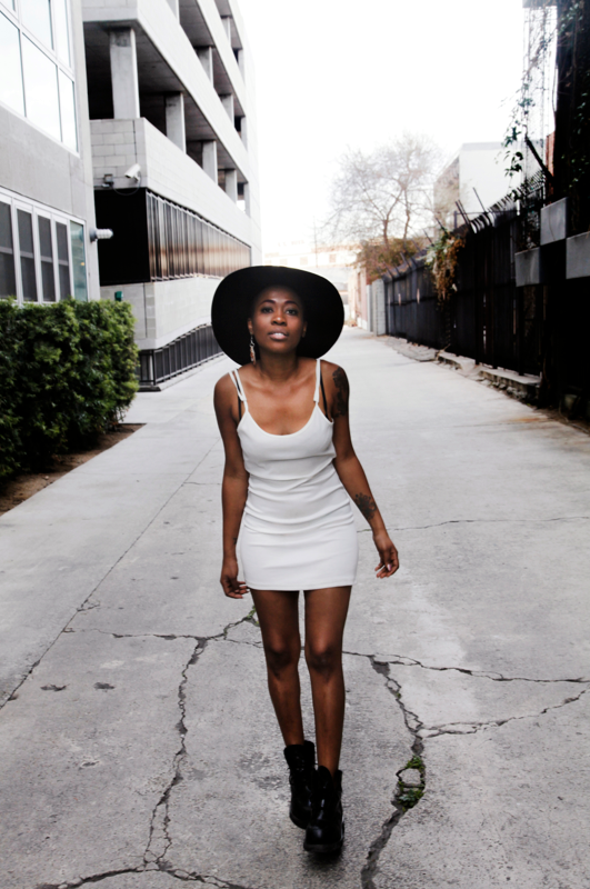 Female model photo shoot of Fatima Modupe in Downtown LA