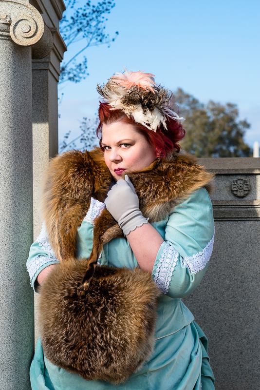 Female model photo shoot of Wilhelmina Frame in Oakland Cemetery, Atlanta
