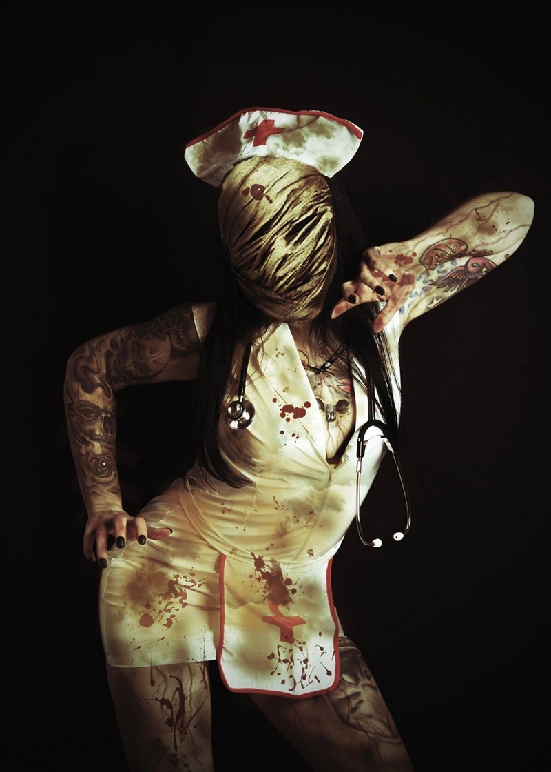 Female model photo shoot of Nurse Ruin