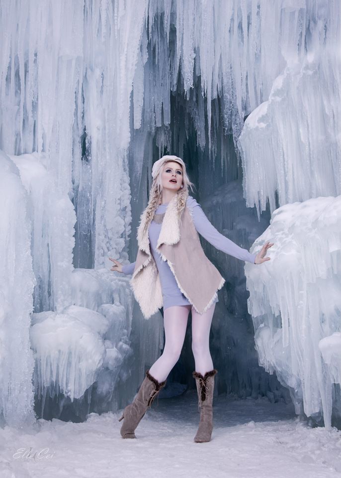 Female model photo shoot of Elle Cei Photography in Ice Castles