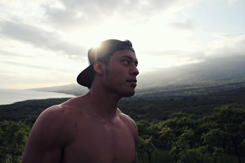 Male model photo shoot of Logan Kama in Kaupo, Hawaii