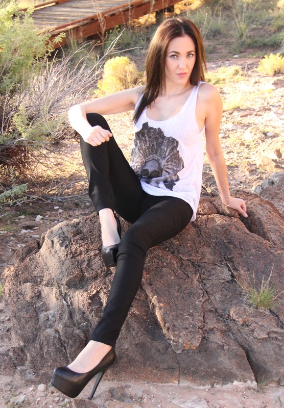 Female model photo shoot of Ferell W in Calico Basin, Red Rock NV