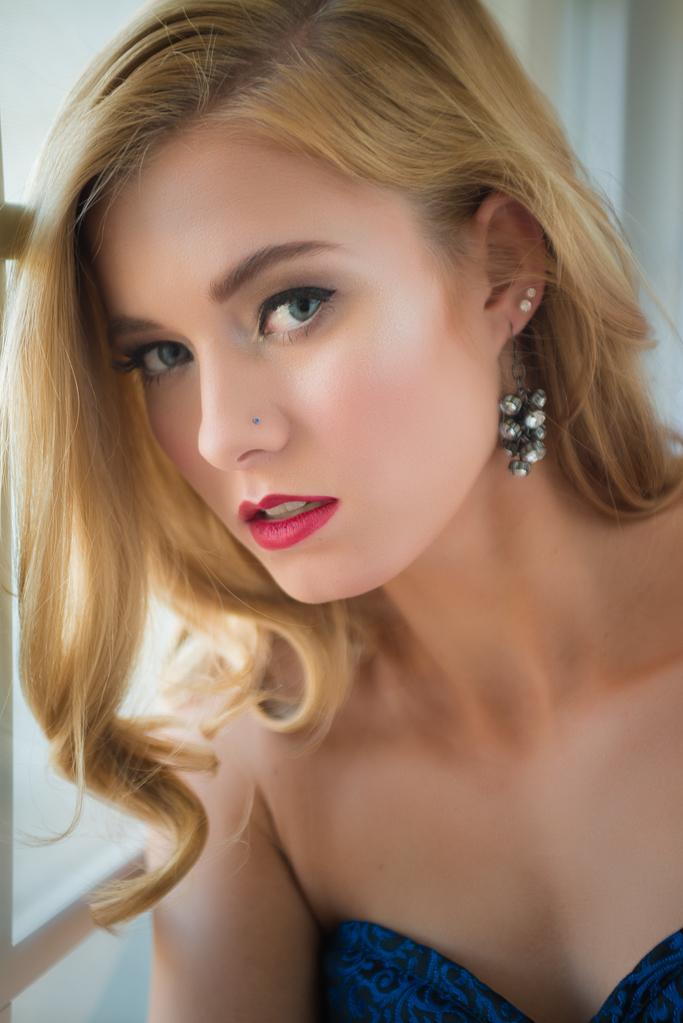 Female model photo shoot of Emily-jane by Valdon Johnson, makeup by Aimee Andrews