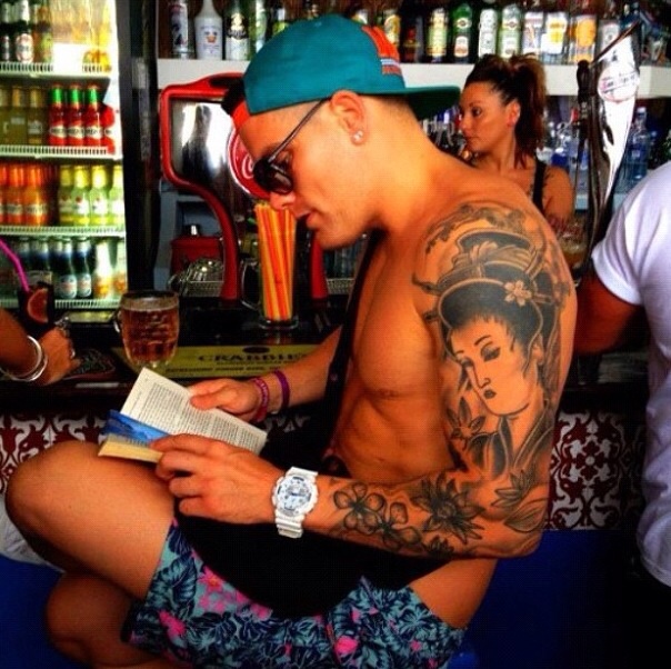 Male model photo shoot of Ben Whichelow  in Ibiza bora bora beach bar