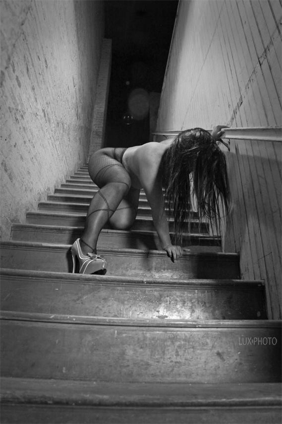 Female model photo shoot of Mulatto Briar Rose in Graffiti Warehouse