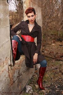 Female model photo shoot of Coressa Derrough in Old Farm house in Mayboro Texas