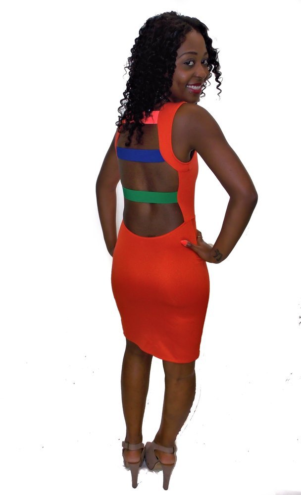 Female model photo shoot of JoMichelle in http://shopallureapparel.bigcartel.com/product/color-block-straps