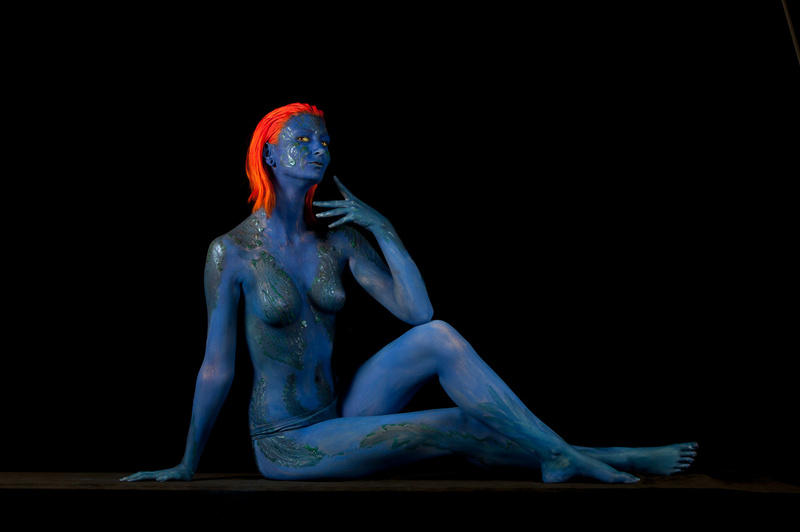 Female model photo shoot of Alli Synn by matt-h2, body painted by Alana Dill Artist
